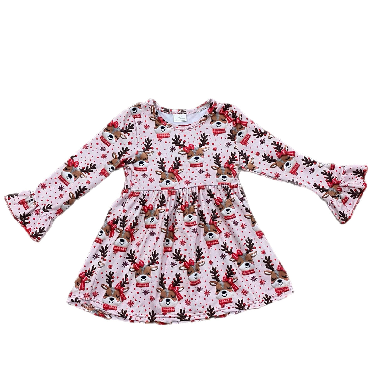 Reindeer bell sleeve dress