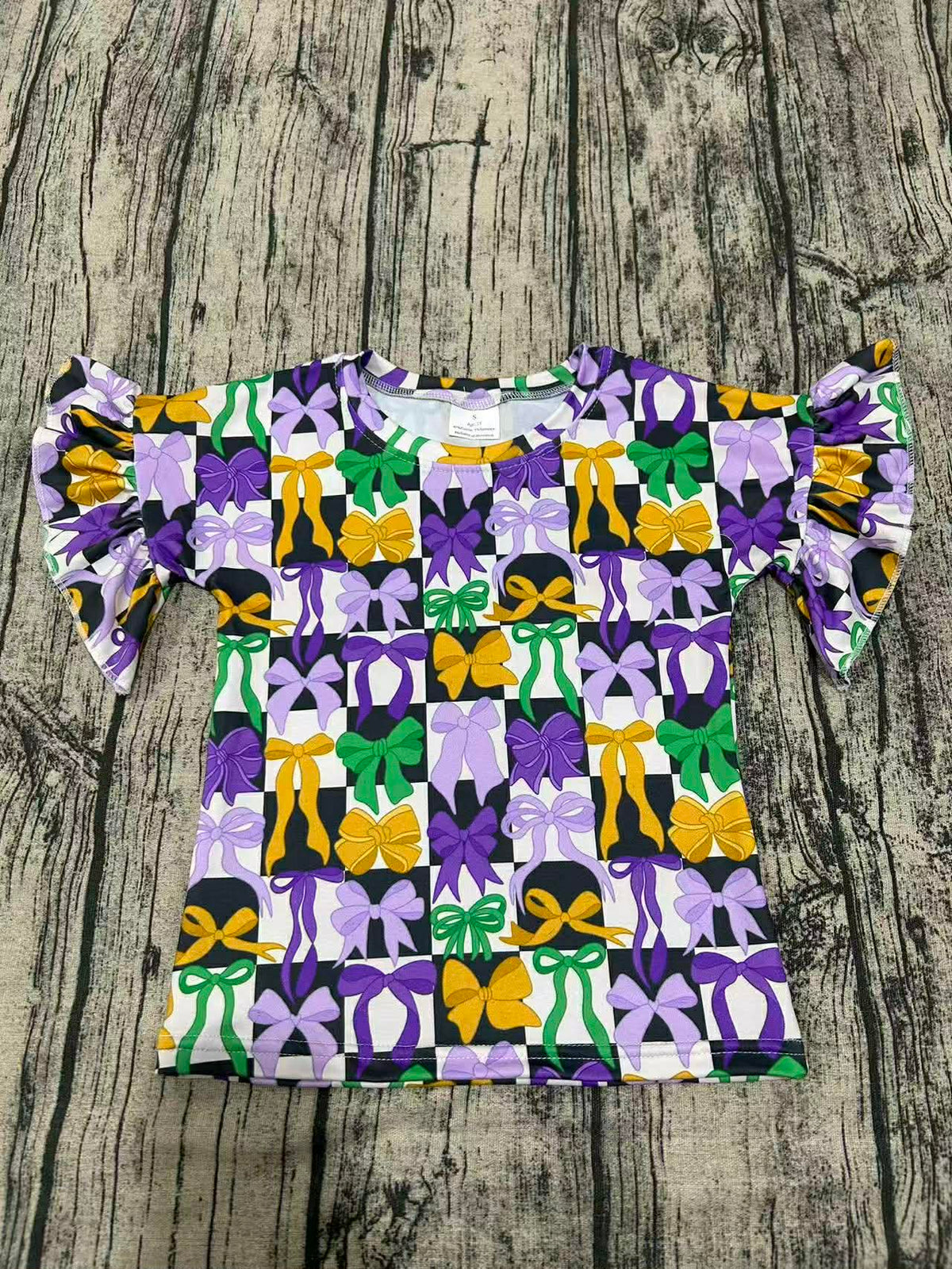 Mardi bows ruffle tee