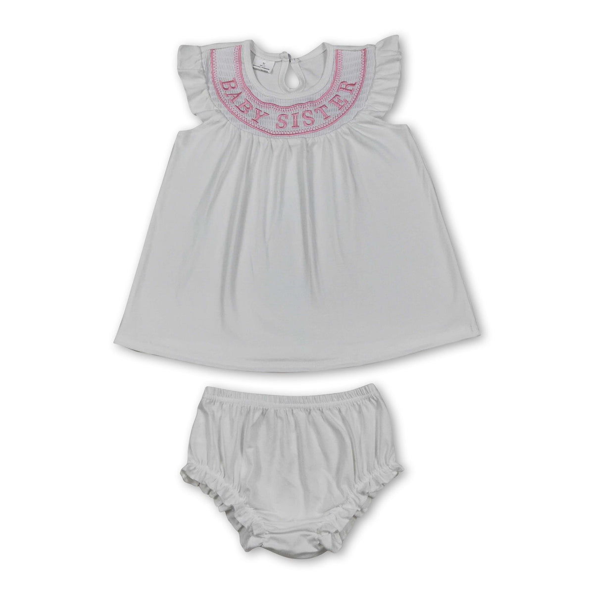 Flutter sleeves baby sister tunic bummies girls outfits