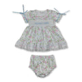 Floral Mama's mini smocked tunic bummies girls set