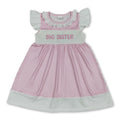 Flutter sleeves big sister smocked stripe girls dresses