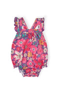 SALE Hawaiian Floral Ruffle Cross Back Romper