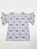 God bless the USA ruffle tee