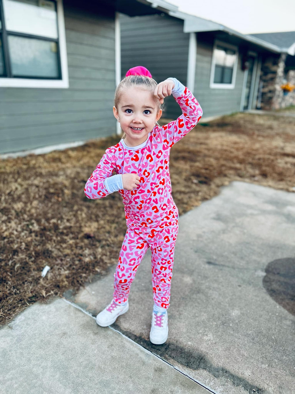 Pink leopard Two Piece Bamboo Pj