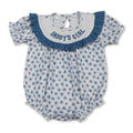 Daddy's girl smocked floral short sleeves baby girls romper