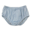 Light blue plaid ruffle baby kids summer bummies